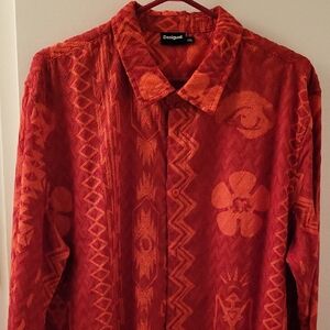 Desigual Vibrant Red Men's Shirt Jacket
